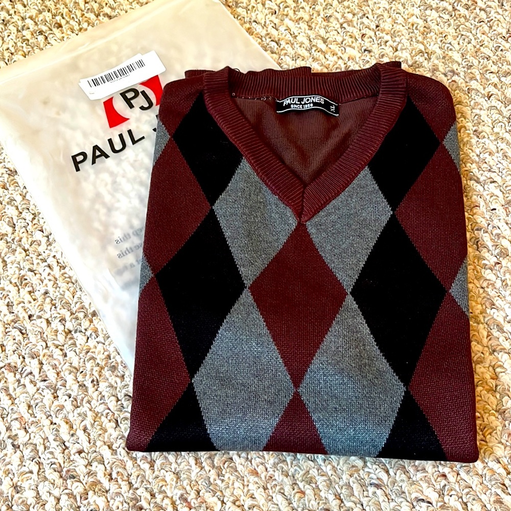 NEW IN PACKAGE Paul Jones argyle sweater vest